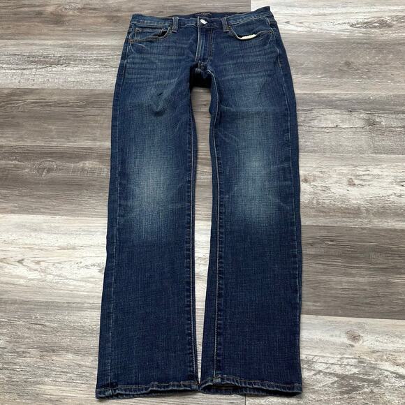 Lucky‎ Brand 410 Dark Wash Blue Mens 30x30 Athletic Slim Fit Tapered Denim Jeans - Picture 1 of 13